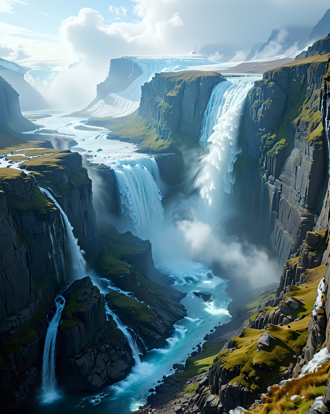 Scottish cliffs draped in waterfalls that vanish into sea mist during Glacial winds: Katabatic streamers carving cloud rivers down ice slopes,
<lora:extremely_detailed:0.25> extremely detailed,
<lora:Flux-XL_Scenery:0.6> flux-scenery,
<lora:add-detail-xl:0.35>,
<lora:DetailMaximizer:0.55>,
<lora:MidjourneyV6.1:0.15> midjourneyv6.1,
<lora:Dream Scenery XL:0.5> Dream Scenery,
detailxl