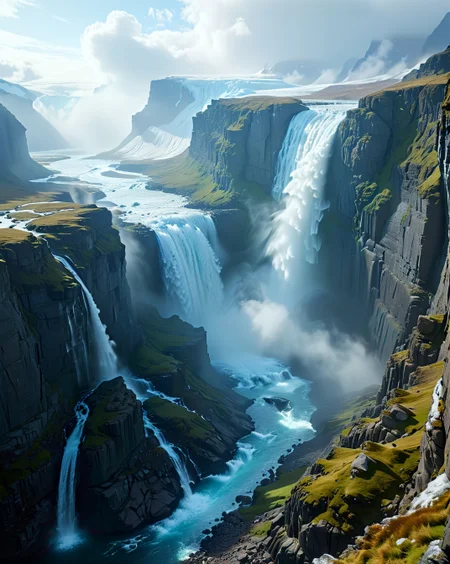 Scottish cliffs draped in waterfalls that vanish into sea mist during Glacial winds: Katabatic streamers carving cloud rivers down ice slopes,
<lora:extremely_detailed:0.25> extremely detailed,
<lora:Flux-XL_Scenery:0.6> flux-scenery,
<lora:add-detail-xl:0.35>,
<lora:DetailMaximizer:0.55>,
<lora:MidjourneyV6.1:0.15> midjourneyv6.1,
<lora:Dream Scenery XL:0.5> Dream Scenery,
detailxl