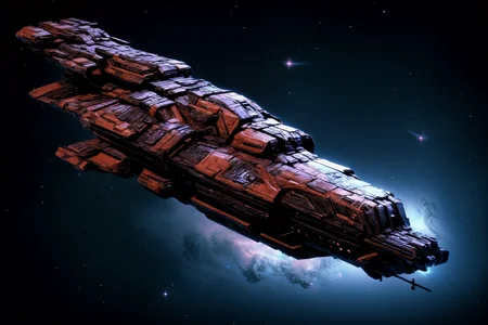 (Realistic:1.5) (masterpiece) spacecraft, highly detailed, 1980s (style), black background,,<lora:EdobSpaceShip01_v1.0:0.8>. stars, starry background, nebula, <lora:add_detail:1.0>,<lora:more_details:1.0>, domed window,