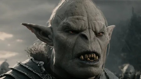 cinematic film still of <lora:Unreal Engine style:0.3>
<lora:detailed:0.3>
<lora:perfection style:0.3>
<lora:Chiaroscuro Lighting Style:0.2> Chiaroscuro Lighting Style
<lora:The Lord of the Rings style v2:0.9>
In a Fantasy Middle-earth world in the dark ages Gothmog Balrog a close up of a orkman person with a weird face,Orc,Uruk,solo,looking at viewer,1boy,brown eyes,male focus,blurry,portrait,realistic , dramatic light, dramatic shadow light, film contrast, cinematic film color, cinematic film look, filmic, realistic, realism, perfection, perfect, movie still, fantasy drama, epic drama, fictional, Age of Wonders, Age of Empires, warriors, Medieval style, middle ages, dungeons and dragons style, different people, different, unique, kingdoms and castles, violent, aggressive, detailed, perfection, detailed face, detailed body, detailed hands, detailed eyes, sharp, horror themed, dark themed, epic fantasy adventure film style, Legendary, mythical, The Lord of the Rings style, shallow depth of field, vignette, highly detailed, high budget, bokeh, cinemascope, moody, epic, gorgeous, film grain, grainy