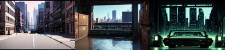 highly insanely detailed, masterpiece, top quality, best quality, highres, 4k, 8k, RAW photo, (very aesthetic, beautiful and aesthetic), bebop cityscape, buildings, radiator, ait conditioning, cardboard box, trash, street, car, <lora:bebopv01:0.6>,
__lazy-wildcards/dataset/background-color__âââ