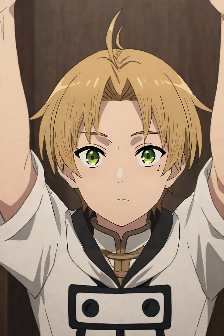 score_9, score_8_up, score_7_up, score_6_up, score_5_up, score_4_up, BREAK source_anime, anime screencap, , official style, , , depth of field, 1boy, solo, male focus, <lora:rudeus_greyrat_pony:0.94>, rudeus_greyrat, blonde hair, green eyes, short hair, bangs, parted bangs, ahoge, mole, mole under eye, , , , , Arms outstretched, inviting a hug, <lora:sdxl_lightning_8step_lora:1>