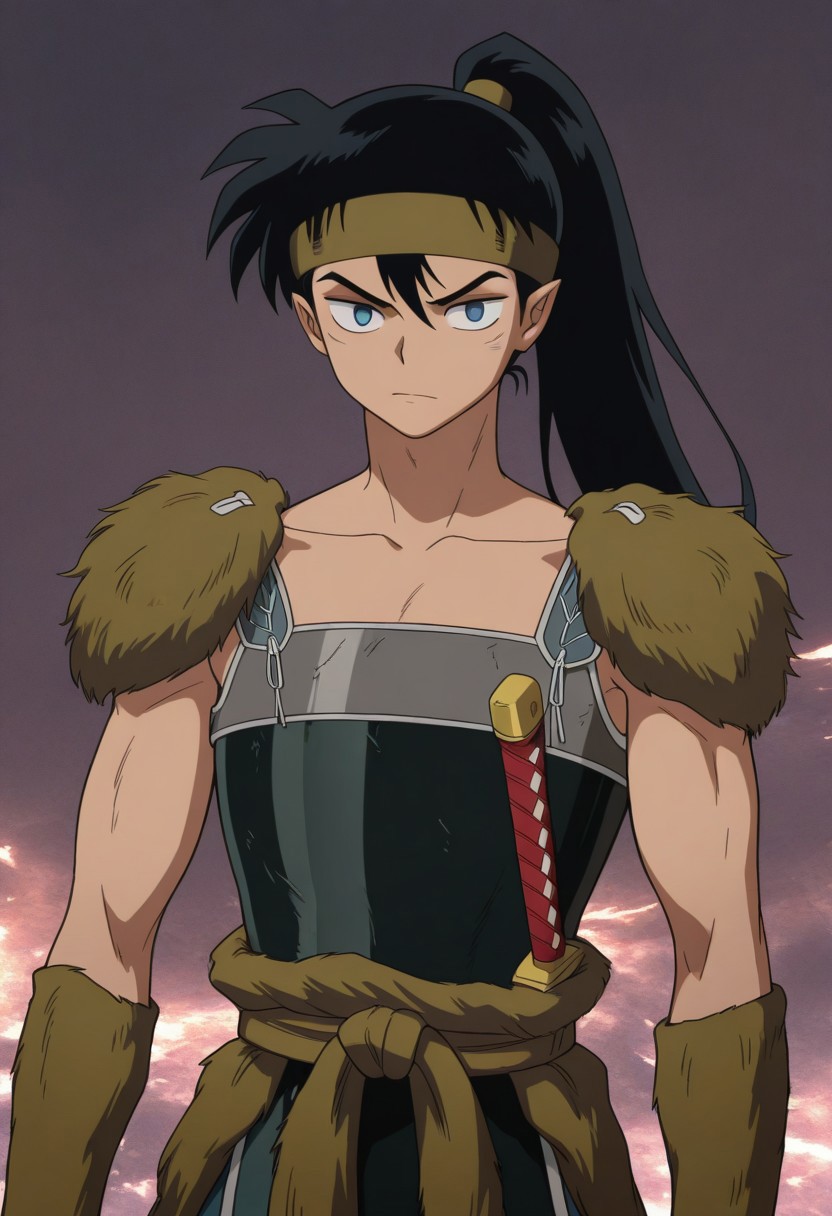 best quality, masterpiece, amazing quality, very aesthetic, absurdres, 
1boy, solo, 
koga, 
looking at viewer, 
abstract background