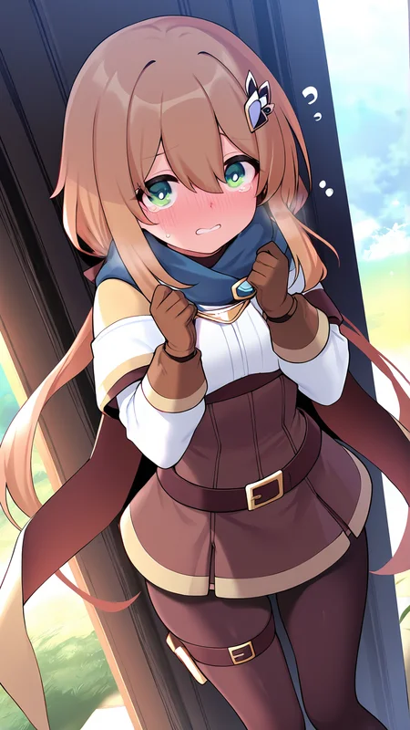 amazing quality,absurdres,best quality,masterpiece,highres,newest,detailed,detailed body,detailed face,masterpiece,best quality,solo,
æ
¢å¿åè
ã¡ãã,1girl,solo,long brown low twintails,green eyes,brown gloves,pantyhose,skirt,thigh strap,hair ornament,<lora:æ
¢å¿åè
ã¡ãã:0.8>,