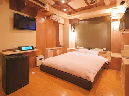 masterpiece, best quality, ultra-detailed, illustration,
lovehotel, LHbedpanel, bed, indoors, scenery, lamp, bedroom, television, pillow, monitor, cabinet, light, window, door, table, wooden floor,
 <lora:Lovehotel_SDXL_V1:1>