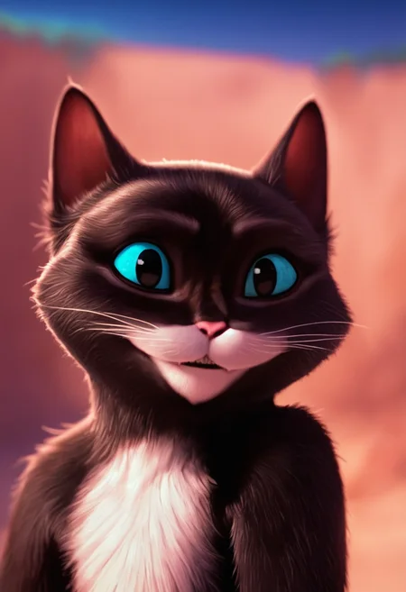 score_9, score_8_up, score_7_up, score_6_up, rating_safe, source_cartoon, source_furry, (ksp:1.2), black anthro female cat, solo, close up, realistic, (cute smile:1.3), expressive<lora:Kitty_Softpaws_v2_9_4:0.7>