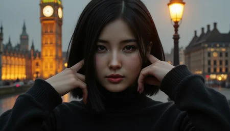 hyper-realisitic, hyper-detailed, detailed clothing, detailed foreground, realistic shadow, RAW photo, realistic lighting, woman, aidmaponystyle, midjourney_whisper_innocent_eyes, busty
In the golden hush of a storm-lit night, a asian woman stands alone beneath the shadow of London’s cityscape, her frame caught in a moment of beautiful collapse. Her head tilts slightly forward, chin angled down, yet her eyes are locked on some invisible point ahead — wide, shimmering with tears that don’t fall, suspended instead in a gaze that refuses to blink. Her lips are slightly parted, trembling with a tension that threatens to unravel every nerve beneath her skin, and her breathing seems barely contained. Her hands press against either side of her head, fingers tangled in her wind-blown black hair as though trying to hold her mind from fracturing under the weight of it all. The fabric of her black turtleneck bunches near her wrists, drawing the eye toward the trembling of her arms, the strain in her pose. Light from a nearby streetlamp casts a golden glow across one side of her face, highlighting the trail of a single tear that has dared to escape. Her cheekbones catch the light like glass, her skin pale and flushed from the inside out. Behind her, the world is blurred in grayscale — only Big Ben’s golden glow remains distinct, an anchor in the midst of an emotional maelstrom. This is not the dramatic outburst of heartbreak, but something more intimate: the internal fracture of a girl who has held it together for far too long. Her pose — hands to head, lips trembling, eyes locked but teetering — tells a story that needs no words. She is raw, vulnerable, and stunning in her unraveling. A portrait of emotional realism wrapped in cinematic beauty, where the moment before the fall is captured forever.
<lora:midjourney_whisper_innocent_eyes_v01:0.7000000000000001> <lora:bustyFC-2.1:0.3> <lora:MoriiMee_Gothic_Niji_Style_FLUX:0.3>