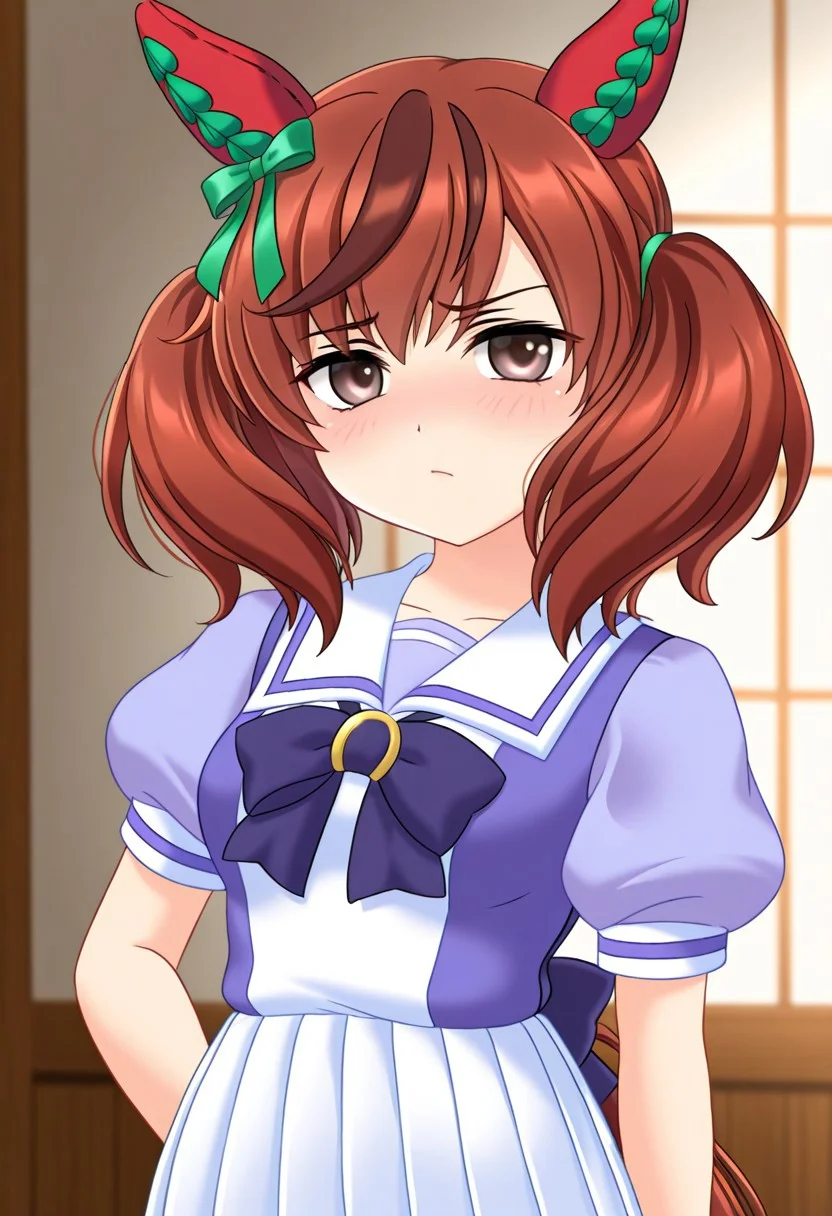 lazympos, ryukishi07, higurashi no naku koro ni, 1girl, umamusume, nice nature, tracen uniform