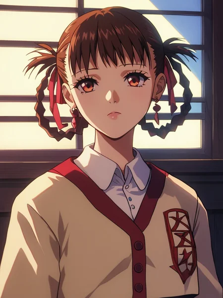 score_9, score_8_up, score_7_up, volumetric lighting,
 sawa, 
brown hair, jewelry, jacket, braid, hair rings
<lora:akite_pony_v1_mx:0.9>