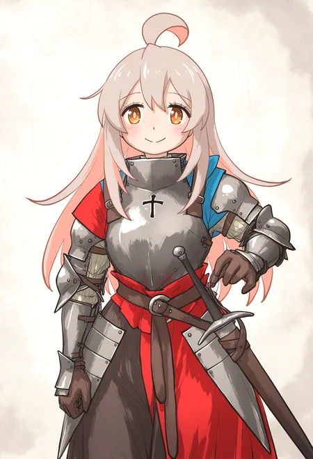 <lora:SDXL\Illustrious\noobai_ep11_stabilizer_v0.58_fp16.safetensors:0.8:1.0>style_ironlily, watercolor \(medium\) ,[:watanabe_tomari :8],oyama_mahiro ,armor, sword, BREAK very awa,masterpiece, best quality, amazing quality, very aesthetic, absurdres,