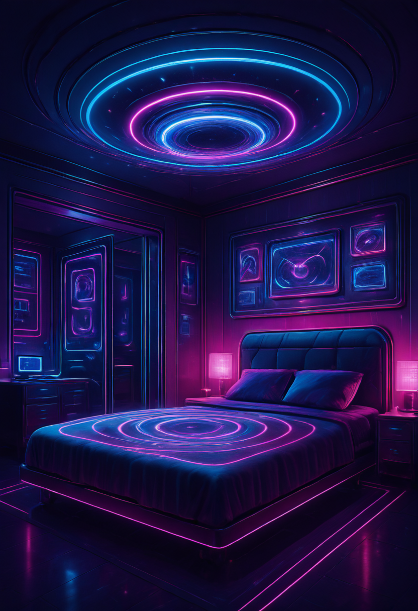 masterpiece, best quality,     D1sc0Pnk, bedroom,     <lora:DiscoPunk_IXL:1.0>,