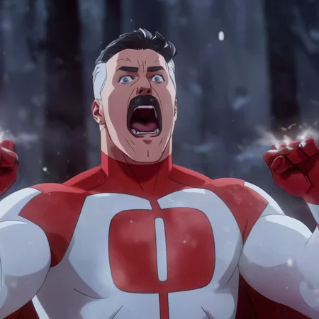 cinematic film still of <lora:Invincible (TV series):0.4>
<lora:detailed:0.4> detailed
<lora:perfection style:0.4> perfect
<lora:PerfectEyesXL:0.3>
<lora:Omni-Man v2:0.9> red white outfit
Omni-man is shouting yelling looking at his hands, shallow depth of field, vignette, highly detailed, high budget, bokeh, cinemascope, moody, epic, gorgeous, film grain, grainy