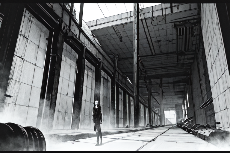 highly insanely detailed, masterpiece, top quality, best quality, highres, 4k, 8k, RAW photo, (very aesthetic, beautiful and aesthetic),  
tsutomu nihei,nihei_tsutomu,blame!,blame gakuen!,abara,TNstyle,sidonia_no_kishi,ventilation fan,ventilation shaft,dark sky,black sky,tentacles,mist,smoke,foggy,fog,letterboxed,gauna,gauna mech,bridge,bones,star \(sky\),starry sky,concrete walls,metal walls,air conditioner,buildings,wire,dome,fence,clouds,machinery,walkway,drainpipe,cables,tubes,industrial pipes, 
<lora:blameLora_v10:0.5>, 
(1girl:1.3), 
solo focus, 
shimmering silver background,âââ