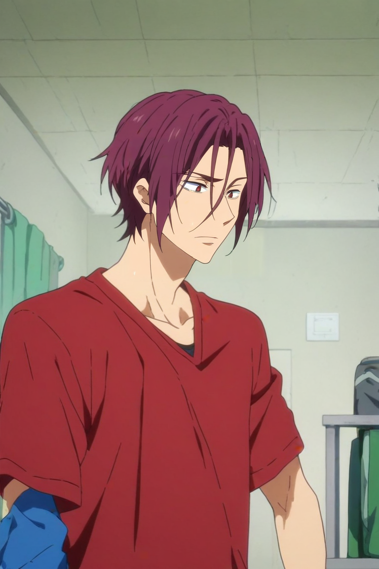 score_9, score_8_up, score_7_up, source_anime, anime screencap, anime coloring, , , , , 1boy, solo, male focus, <lora:rin_matsuoka_pony:0.84>, rin_matsuoka, , , messy room, , <lora:sdxl_lightning_8step_lora:1>