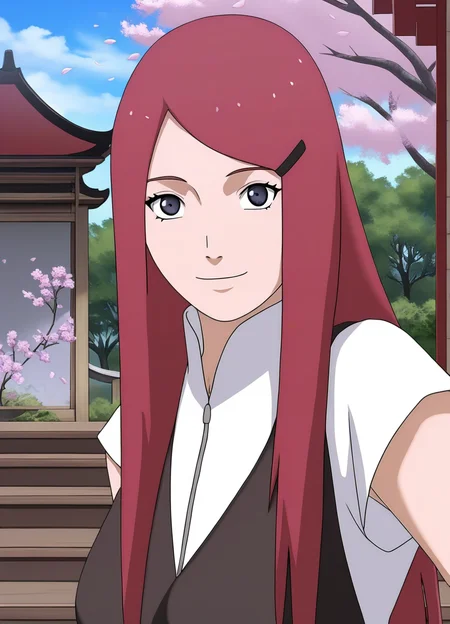 score_9, score_8_up, source_anime,1girl,kushinaXL, <lora:kushinaXL:1>,light red hair,longhair,detailed face, masterpiece,smiling,looking at viewer,outdoors,cherry blossoms,beautiful scenery, intrincated details,