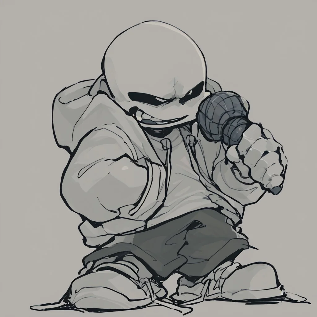 score_9, score_8_up, score_7_up, source_cartoon, solo, 1boy, full body, high definition, high resolution, ((hold microphone)), sans \(undertale\)