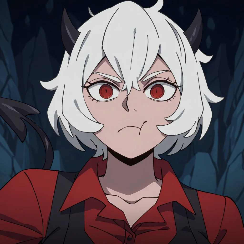 masterpiece, best quality, newest, absurdres, highres,
DMStyle-DmpackV1.0, official style,
1girl, malina \(helltaker\), demon girl, short hair, white hair, horns, demon tail,