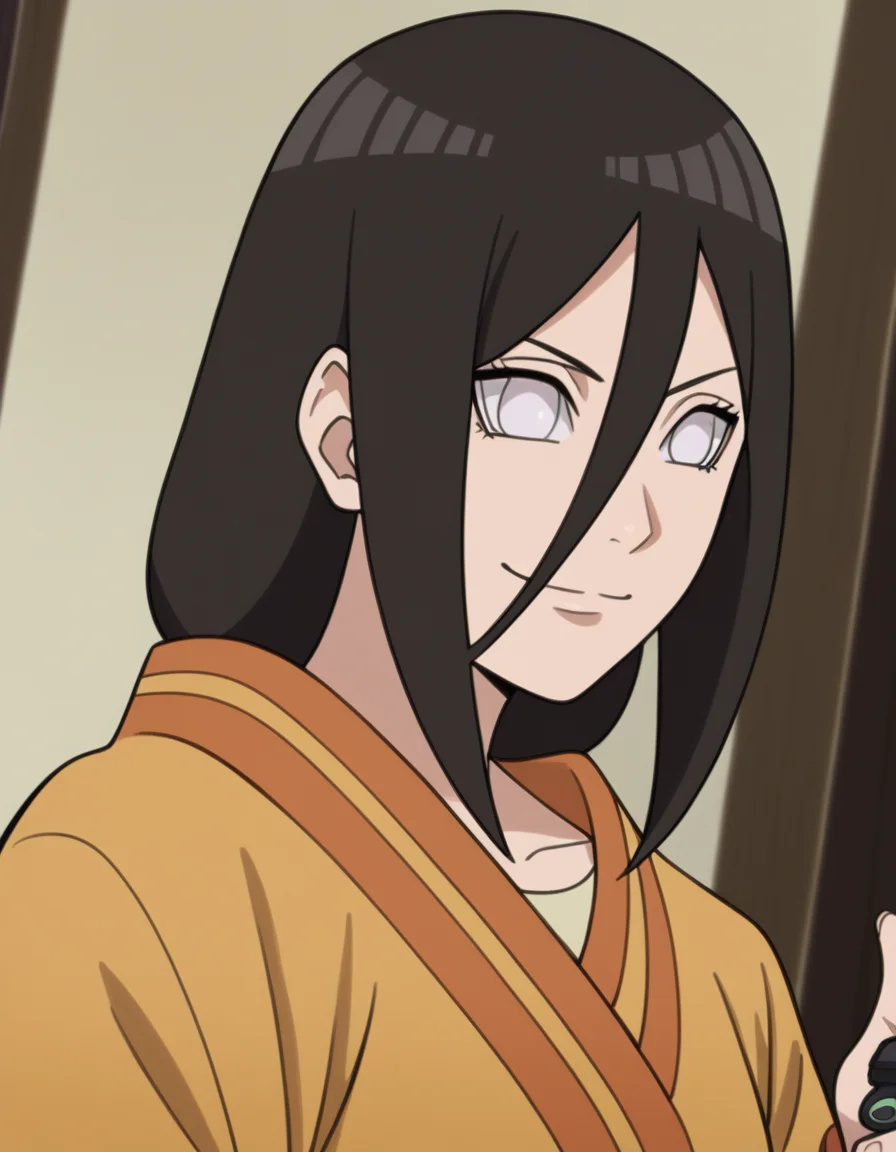 score_9, score_8_up, score_7_up, source_anime, <lora:hanabi-hyuuga-boruto-anime-ponyxl-lora-nochekaiser:1>, hanabi hyuuga, long hair, black hair, hair between eyes, white eyes, no pupils,, skirt, long sleeves, japanese clothes, kimono, sandals, hakama, orange kimono, red hakama,, living room, video game, controller, competitive, fun, afternoon, smile, , hand showing a thumbs up, solo,, cowboy shot, dutch angle