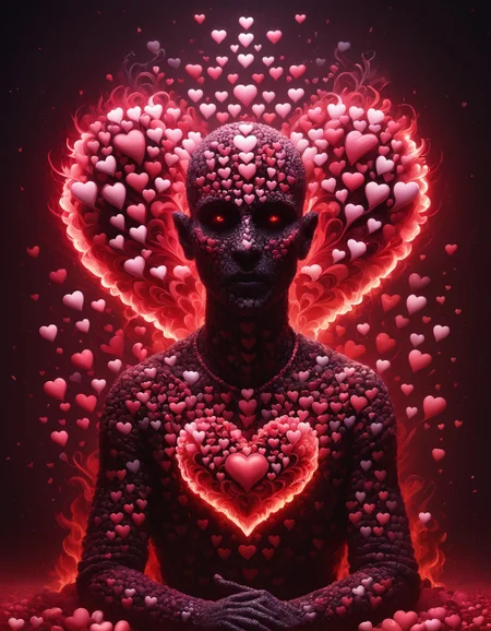 amazing award winning photo of a necromancer made out of hearts as zavy-hrtfl