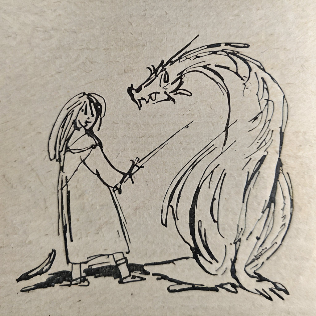 drawix15 girl and dragon<lora:drawix15:1>