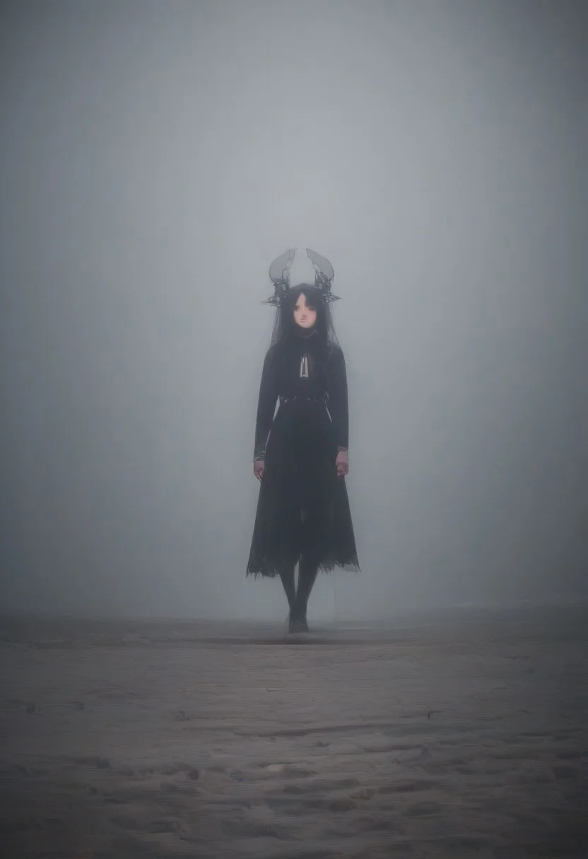 source_photo, realistic, Anime,2.5D A highly detailed fantastical picture of demon in traveling skins wandering the wastelands of hell. Walking with a large hell creature covered in gear. High winds causing sand and debris to kick up against them, Far Away
