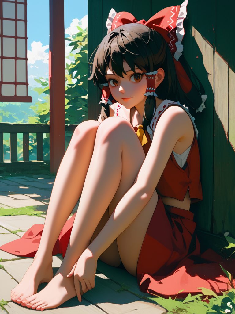 score_9,score_8_up,score_7_up,score_6_up,source_anime,masterpiece,
1girl,hakurei reimu,potg,<lora:potgV1.1-000018:1>,0.8|0.4|0.5|0.6|0.7|0.8|0.9,sitting,legs_together,