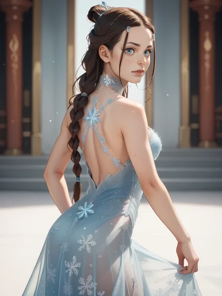 score_9, score_8_up, score_7_up, score_6_up, score_5_up, score_4_up, intricate, highly detailed,
katara wearing an (ice dress), <lora:ice_dress-PD-1.0:1>,
avatar: the last airbender,