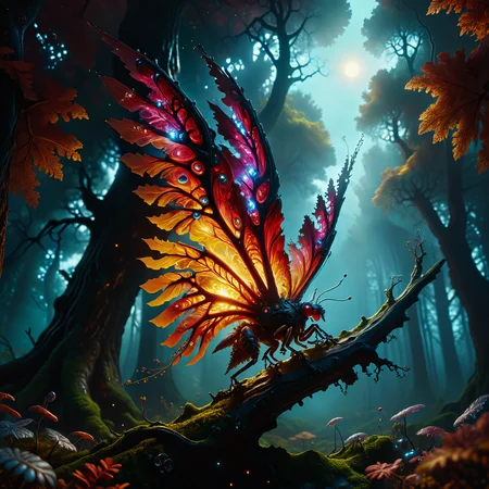 famous artwork inspired by (chris achilleos:1.4) and (wlop:1.1), oil on canvas, (fractal art:1.2), scifi style, dynamic angle, the worryingly (beautiful:1.8) "glowing rubyblep" is a small highly poisonous life form with (brightly colored intricate wings:1.3), they inhabit the enchanted engifronged glades of the lush forests of planet "jaggerton viii" hunting the air for the softly (glowing spores:1.1) of the burglybonked plingzockletree, (movie poster style:1.2), (creature focus:1.1), perfect composition, realistic, ultra detailed, 8k, uhd, <lora:extremely_detailed-detail_slider-v2-xl-by_ntc:0.8:hr=0.0> <lora:more_artful-xl:0.48> <lora:midjourney_mimic-xl-by_andrexsel:0.44> <lora:lyco-style-envydramaticlightingxl01_digital_art-xl:0.56> <lora:envybetterhiresfixxl01-xl:0.0:hr=1.0>