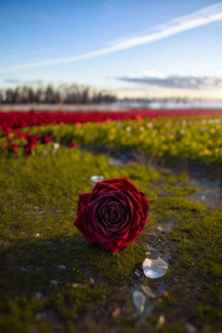 masterpiece, best quality, ultra-detailed, realistic, 8k, pine tree, flowers fields, many kinds of flowers, a couple of rabbits on very distant, lakes, meadows, grass, glitter on top, daytime, sunlight, cloudy, some birds fly in the sky over long distances, out-of-this-world scenery, lifelike, naturalism, greatest naturalism photo, immaculate detailed realism photography, rich colors, best colors perfect composition, perfect colors, colorful, clear photo, intrigue nature panorama, delicate nature photo, immaculate micro-details nature elements, (out-of-this-world scenery:1.23), beautiful landscape, beautiful flowers, crystal fantastic, breathtaking beautiful nature, unmatched beauty nature, more nature elements, rich nature elements, (emphasize a bunch of small multi colors roses flowers were scattered around:1.37), (some are red roses flowers, some are yellow roses flowers, some are white roses flowers:1.37), perfect dynamic angles for viewing the scenery, very aesthetic, artistic style, surreal, insanely lifelike, top best naturalism photography, greatest detailed, intricate nature details background, depth of field, (no human:1.37), detailerlora,