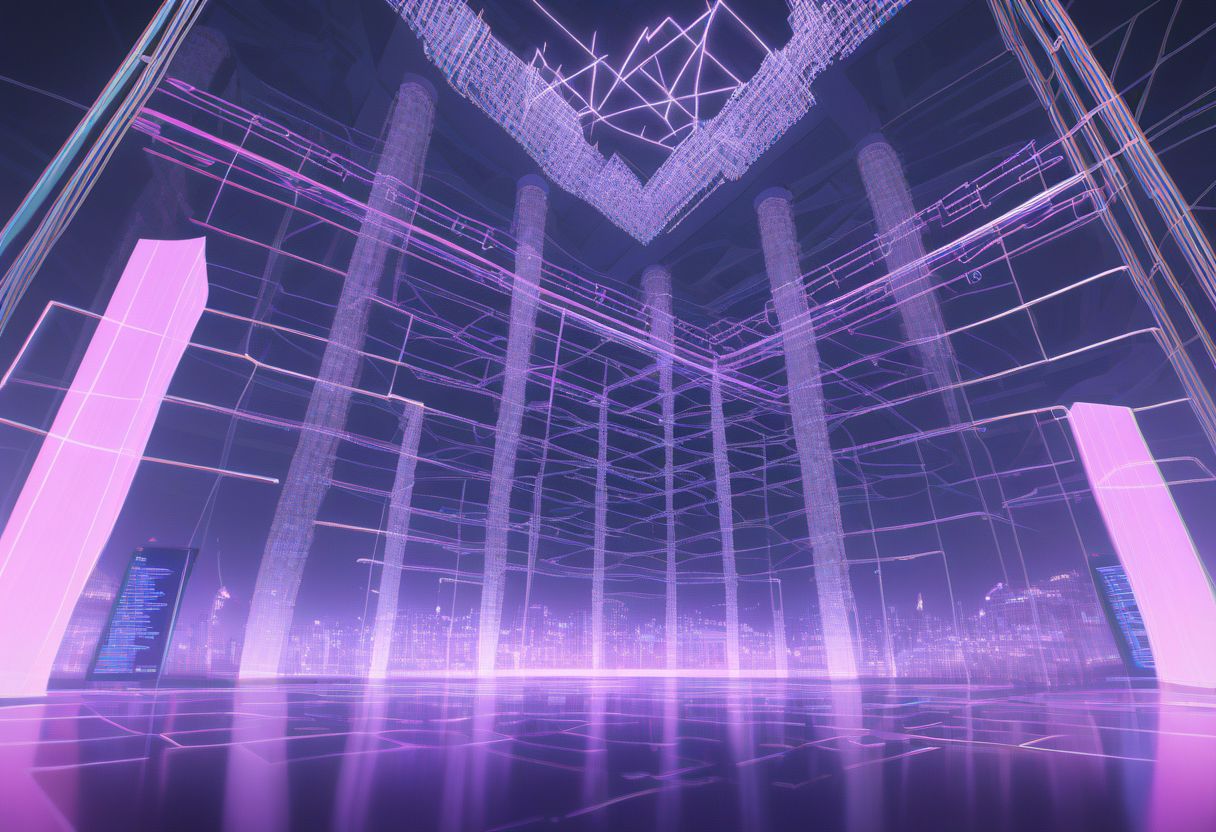 score_9, score_8_up, score_7_up, score_6_up, score_5_up, score_4_up ,(masterpiece, best quality, highres:1.2),source_anime,ncrender,digital world,cyberspace,wireframe,pillars of light,no humans,vaporwave,gltiches,cityscape