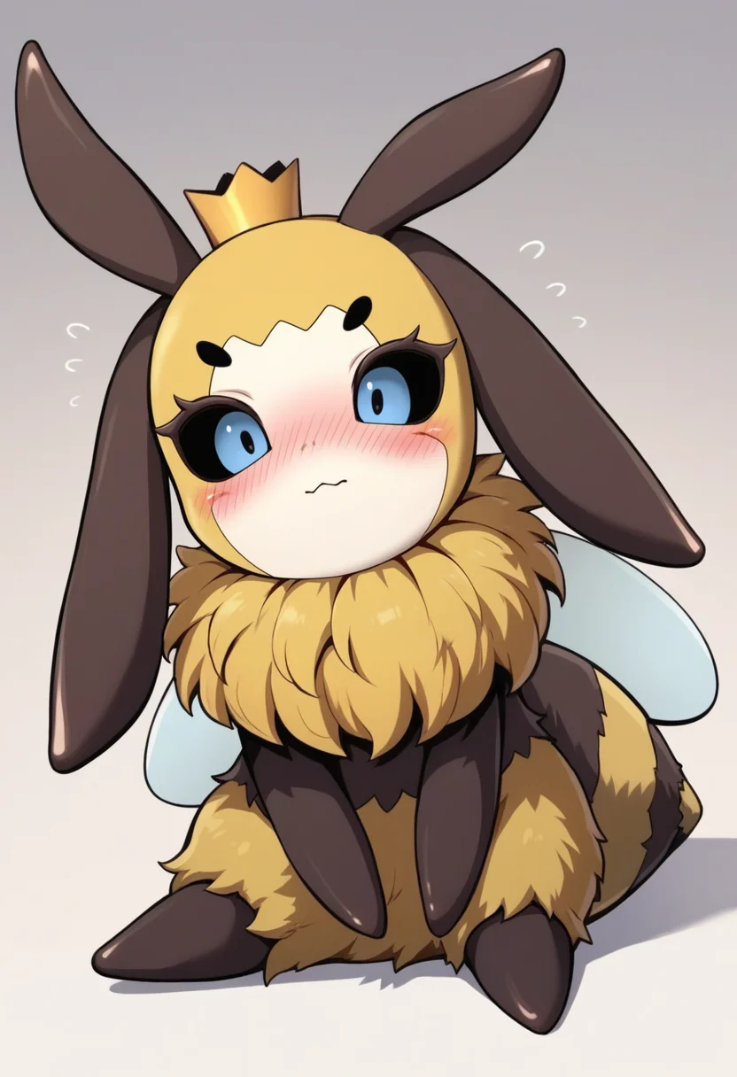 score_9, score_8_up, score_7_up, solo , <lora:add-detail-xl:3>,
BREAK
<lora:Bee_Queen:0.8>, monster bee, pokemon (creature), bug, blue eyes, mini crown, shy, blush,