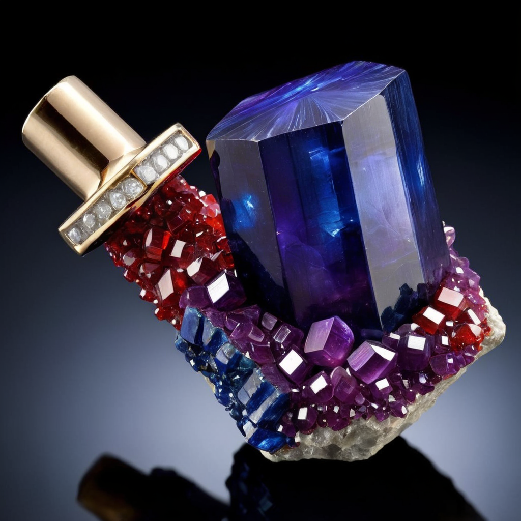 Visualize a majestic and colossal hammer, where the head of the hammer is intricately crafted from a mosaic of precious gemstones. The gems should range from the deep blues of sapphires, fiery reds of rubies, serene clarity of diamonds, to the mystic purples of amethysts. The handle, although sturdy, should have embedded jewels running along its length, culminating in a large gem at the base. The entire hammer should radiate with a luminous glow, each gem catching and reflecting light, making it appear both powerful and regal. The photograph's quality should be of high resolution, capturing the shimmer and intricate details of each gemstone,<lora:ggmine:0.45>,ggmine