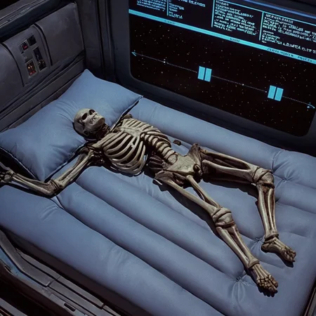 cinematic film still of <lora:add-detail-xl:0.7>1
<lora:detailed:0.4> detailed style
<lora:perfection style:0.4> perfection style
<lora:Le Cinquieme Element style:0.9>
In futuristic 2263 a computer screen showing a diagram of a skeleton of a person laying on bed,english text,no humans,black background,fake screenshot , 23rd century, realistic, cinematic, film, movie, sci fi, science fiction, action film, The Fifth Element style, Le Cinquieme Element style, shallow depth of field, vignette, highly detailed, high budget, bokeh, cinemascope, moody, epic, gorgeous, film grain, grainy