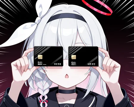 masterpiece, best quality, amazing quality, very aesthetic, absurdres, newest,
general, cardew, plana \(blue archive\),
covered eyes, simple background, emphasis lines, adjusting eyewear, black credit card, chestnut mouth, open mouth,
1girl, <lora:cardew01:1>