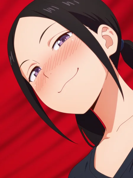 masterpiece, best quality, amazing quality, absurdres, newest, dynamic_angle, defined facial features, anime coloring, anime screencap, red blue background,
<lora:4in1_Chio_Manana_Yuki_Chiharu_ILv0a:0.8> m@nana n0nomura, smug, upper body, blush,
