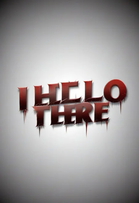 "Hello there" text logo, upside down jack, The Shining film style