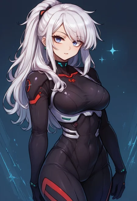 artist:yoneyama mai, <lora:Hyper-SDXL-8steps-lora:1>, <lora:StS_PonyXL_Detail_Slider_v1.4_iteration_3:4>, score_9, score_8_up, score_7_up, score_6_up, source_anime, ultra quality, clear lines, looks at the viewer, (/kaywai style), (anime style), 1 girl, solo, M.A.K.S.I.M, futuristic clothes