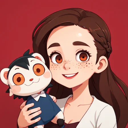 1girl, age 25,  caucasian, pearly skin, freckles, big brown round eyes, high forehead, dark blonde wavy hair, braid, oval face, cute, highly detailed, sharp focus, stunningly beautiful, looking at camera, smile, sultry look, makeup dlanham <lora:dlanham_v1:0.6> riding a rocket