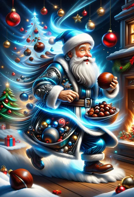 hyper detailed masterpiece, dynamic, awesome quality, DonMFmaXL digital christmas art, compassion, roasted chestnuts,santa claus figurines, overflowing with love and goodwill, recessed lighting, , <lora:DonMFmaXL-000008:1>