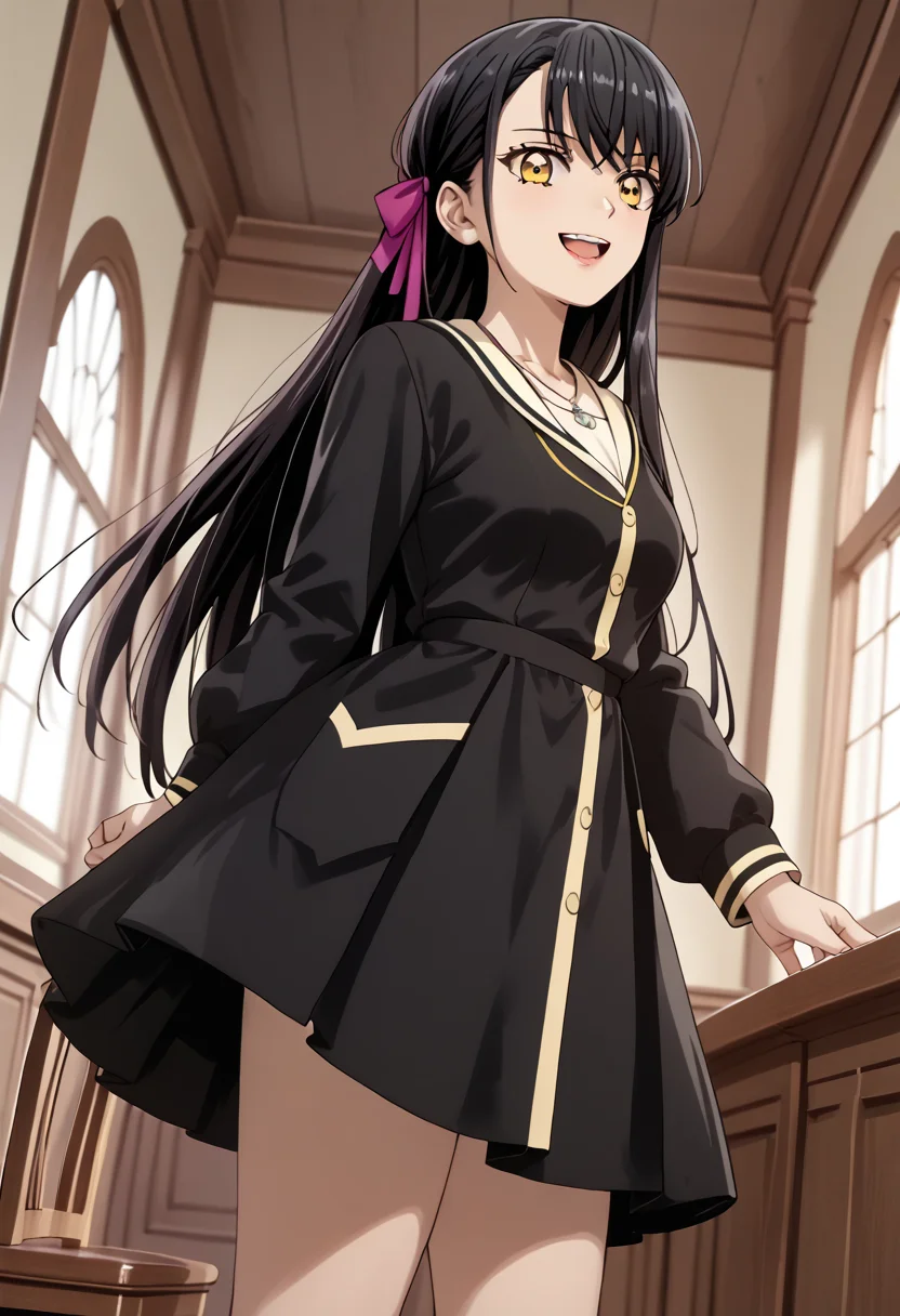 score_9,score_8_up,score_7_up,score_6_up,detailed,1girl,solo,source_anime,highres,4k,
WilliamsAlicia<lora:WilliamsAlicia>,(black hair),long hair,golden eyes,jewelry,necklace,ribbon,hair ribbon,williamsalicia,alicia,Villainess,smile,looking at viewer,medium breasts,summer breeze,open eyes,open mouth,teeth,inside,school,looking down,school uniform,fullbody,from below,from side,long hair,
