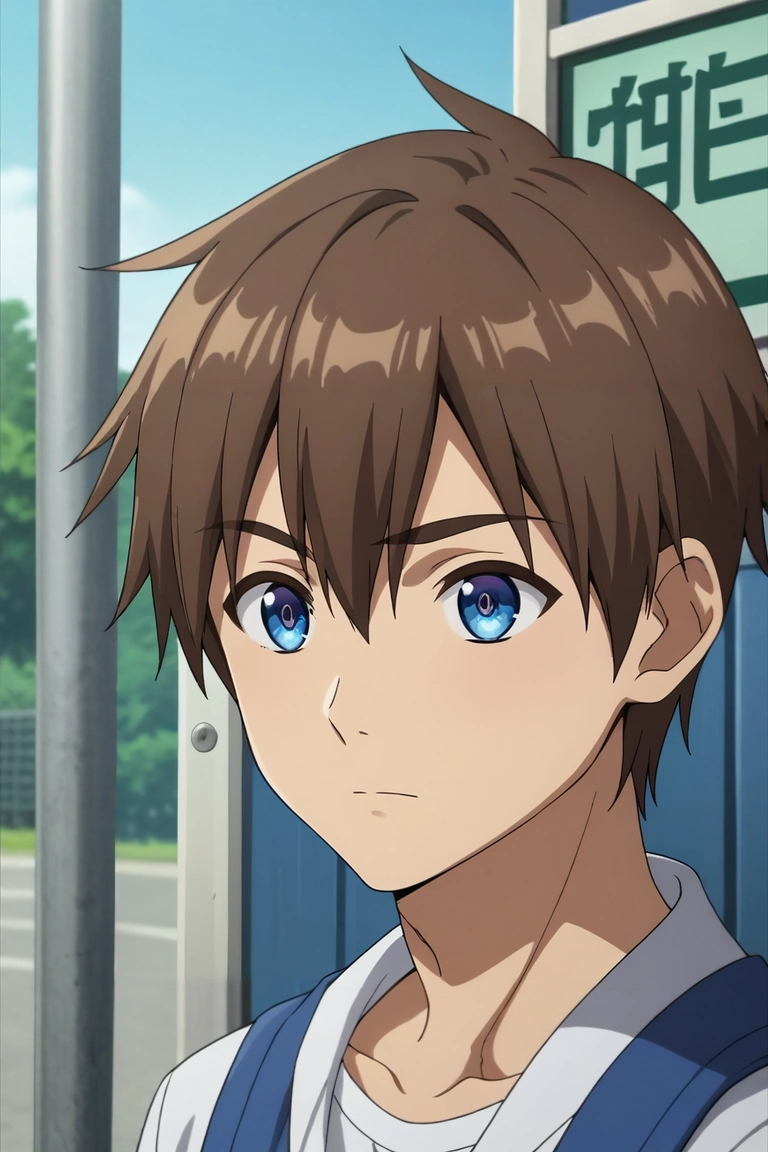 score_9, score_8_up, score_7_up, , rating_safe, , anime screencap, , , , , 1boy, solo, male focus, <lora:kyouya_hashiba_pony:0.74>, kyouya_hashiba, brown hair, blue eyes, short hair, bangs, hair between eyes, close-up, bus stop, dawn, legs up, sparkling eyes, , <lora:sdxl_lightning_8step_lora:1>