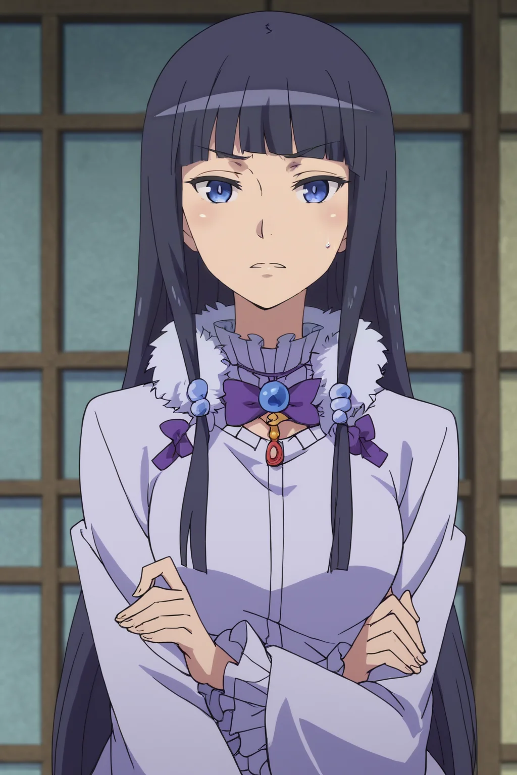 rating safe, score_10, score_8_up, score_7_up, score_6_up, uncensored, anime screencap, flat shadows BREAK kaori hayabusa, 1girl