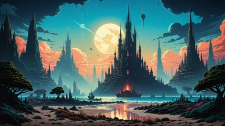 A vibrant coral reef city with twisting spires and luminescent towers, casting a colorful glow that dances on the sandy ocean floor below, cin3,, great lighting digital art, winning award masterpiece, fantastically beautiful, illustration, aesthetically inspired by beksinski and dan mumford, trending on artstation, art by greg rutkowski, 8 k <lora:cine:0.7> <lora:Ive_Got_The_Power:0.8> <lora:great_lighting:0.4>