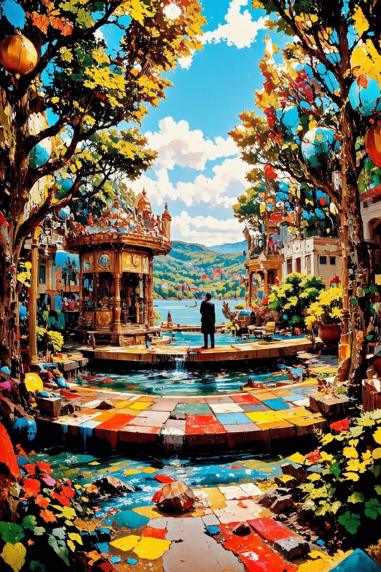 carousel, beautiful  Martiniquais surreal landscape, couple kissing, vivid colors, colorful, multilayer paint splash style, <lora:Hand v2:1> <lora:Anti-Blur:1> <lora:Insane Detail Slider:0.5>   <lora:Flux.1_Turbo_Detailer:0.6>   <lora:flux-photo-transparent_Alpha_1.0:0.8> <lora:flux.1_lora_flyway_Epic-detail_v2:1>   <lora:Painterly01b_CE_FLUX_AIT:0.8> pntrlyCE_style <lora:PsykeV1:1>  <lora:VividlySurreal:1>