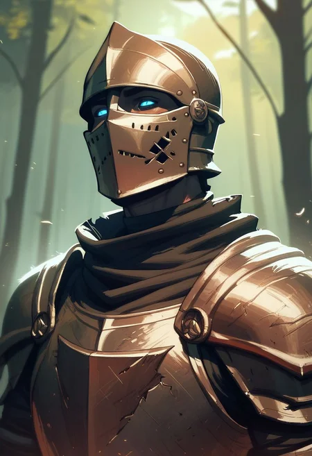 score_9, score_8_up, score_8, score_7_up, score_7, score_6_up, score_6, score_5_up, Score_5, strong templar knight, (templar, knight:1.4), helmet, damaged armor, vox machine style, 1boy, male focus, solo, portrait, fantasy, forest background, (dynamic lighting:1.1)
((masterpiece))