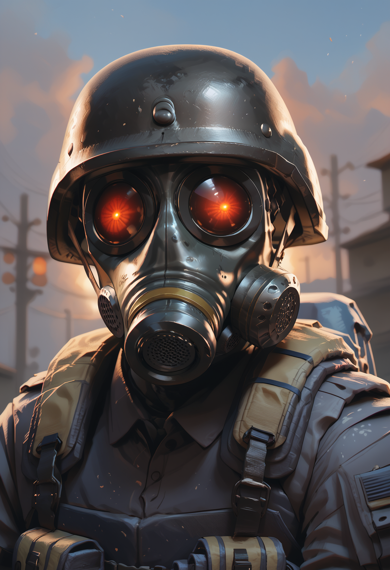 zPDXL3, score_9_up, score_8_up, score_7_up, detailed,  masterpiece, high quality, best quality, digital painting \(artwork\) BREAK portrait, military, hunkre, gas mask, helmet, glowing <lora:detailed_notrigger:1>  <lora:HUNK_ResidentEvil_V2:0.8>  <lora:d3t41l3dXLP:0.5> <lora:Smooth Style 2 SDXL_LoRA_Pony Diffusion V6 XL:0.6>