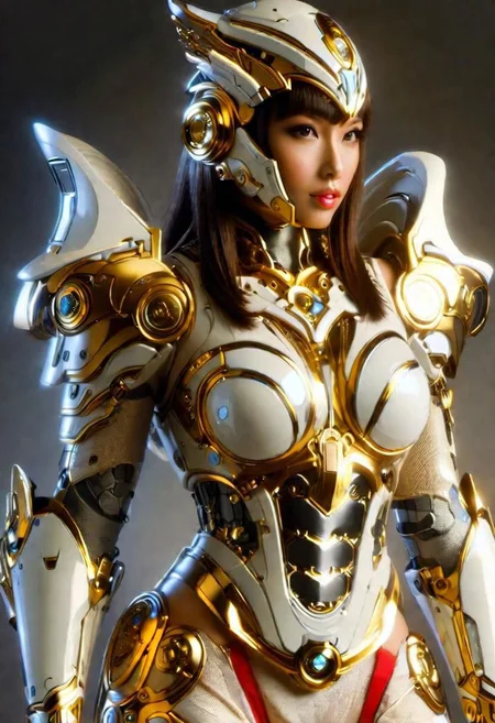 in golden armor Cyber girlfriend, japanese samurai with futuristic weapon , heroic sexy
afar pose, legs robot, muscular
nsfwEM