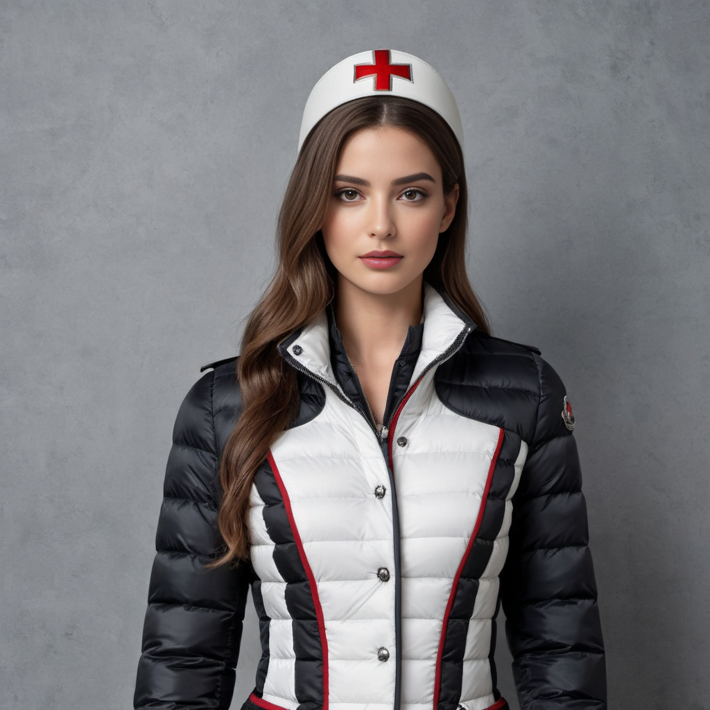 ((cute woman Knights Templar  costume)) wearing a long knee length moncler_hermine jacket , hyperdetailed photography,4k textures,intricate details,4k resolution   ,  <lora:moncler_hermine_v1_r2-000007:0.3>,