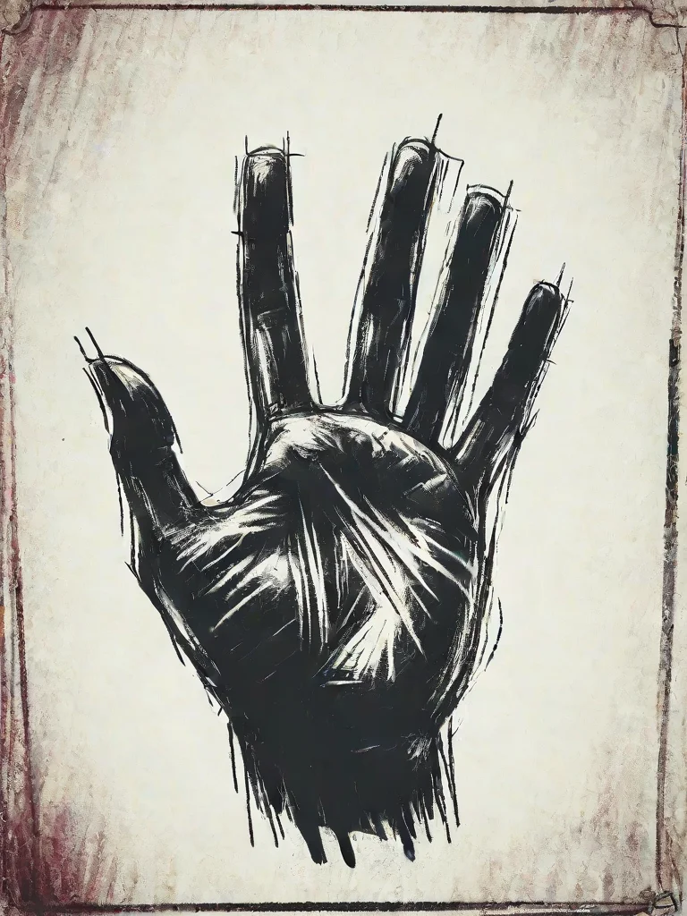a vintage grunge hand, vibrant, poster, dark fantasy