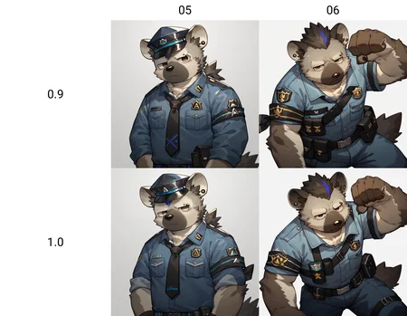 score_9, score_8_up, score_7_up, score_6_up, score_5_up, score_4_up, spot_arknights,eye piercing,anthro,solo,handsome,male,kemono,police uniform,<lora:spotxl-000005:0.9>, (haj:0.5),fty